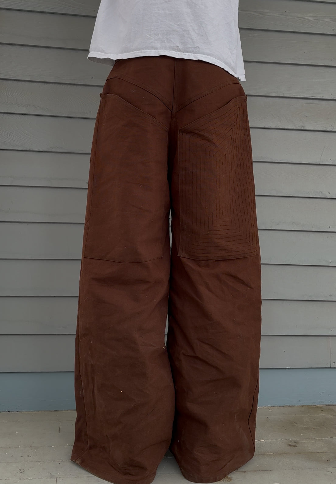 Brown Waxed Pants