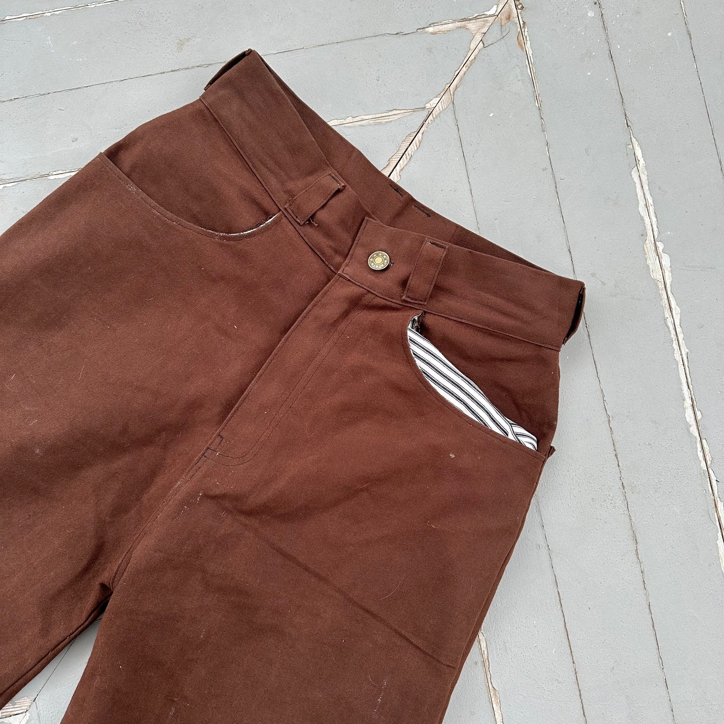 Brown Waxed Pants